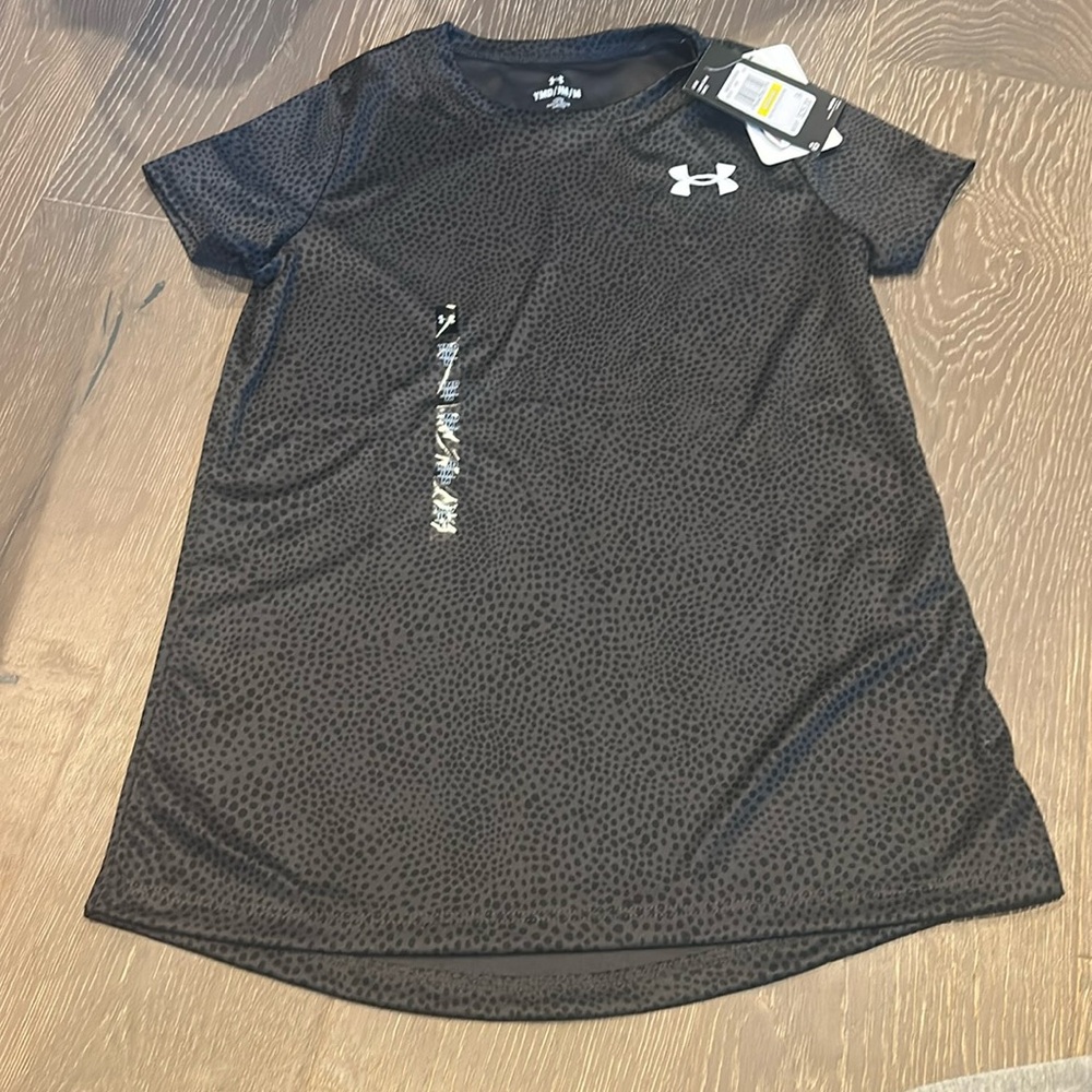 Girls tech printed tee - under armour medium